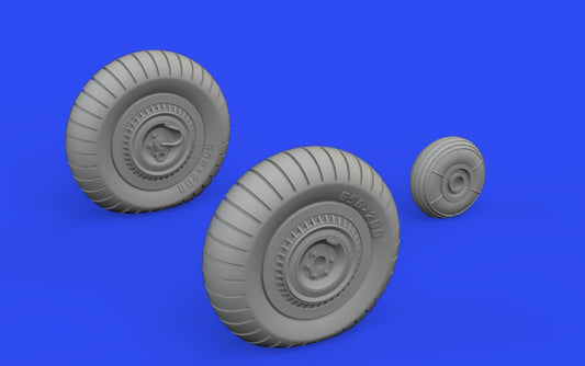 1/48 Aircraft- Yak9D Wheels for ZVE (Mask & Resin)