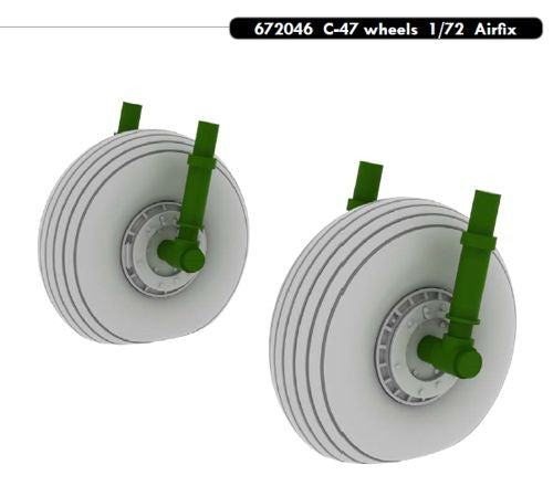 1/72 Aircraft- C47 Wheels for ARX (Resin)