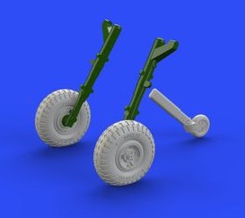 1/72 Aircraft- Spitfire Mk IX Wheels 4-Spoke w/Pattern Tire for EDU (Decals & Resin) (D)
