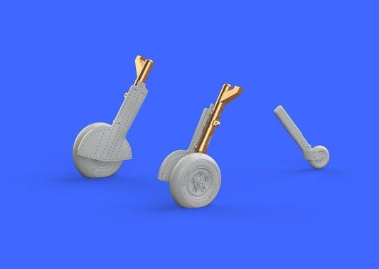 1/72 Aircraft- Spitfire Mk IX Legs w/5-Spoke Wheels Smooth Tires for EDU (Bronze & Resin) (D)