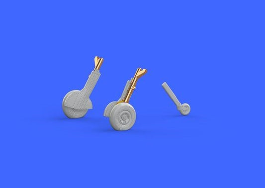 1/72 Aircraft- Spitfire Mk IX Legs w/4-Spoke Wheels Smooth Tires for EDU (Bronze & Resin) (D)