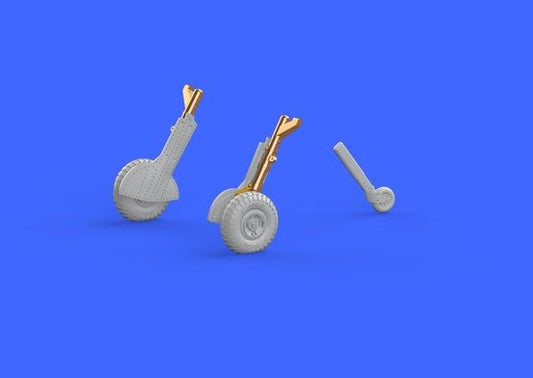1/72 Aircraft- Spitfire Mk IX Legs w/4-Spoke Wheels & Pattern Tire for EDU (Bronze & Resin) (D)