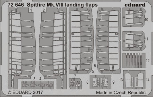 1/72 Aircraft- Spitfire Mk VIII Landing Flaps for EDU (D)
