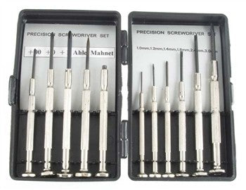 Screwdriver Set: 6 flat, 3 Phillips, Awl & Magnet (Plastic Case)