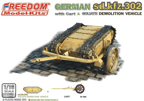 1/16 German SdKfz 302 Goliath Demolition Vehicle w/Cart