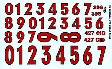 1/24-1/25 Stock Car Numbers #2 (Red)