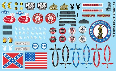 1/24-1/25 Stuff Sheet #4 - Confederate/ American Flags, Seatbelts, Mug Root Beer, Playboy Logo, etc.