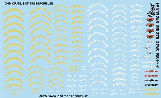 1/24-1/25 Drag Racing Tire Logos #1 (Mickey Thompson, Goodyear, Eagle)