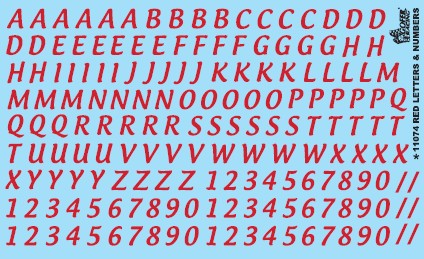 5/8" Red Letter & Numbers