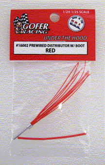 1/24-1/25 Red Prewired Distributor w/Aluminum Plug & Boot