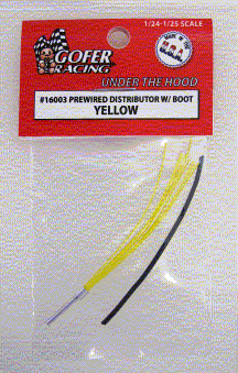 1/24-1/25 Yellow Prewired Distributor w/Aluminum Plug & Boot