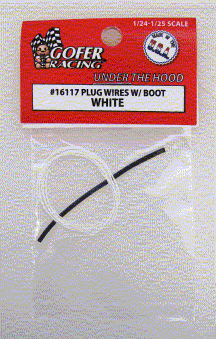 1/24-1/25 White Plug Wire 2ft. w/Boot