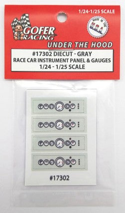 1/24-1/25 Race Car Instrument Panel & Gauges Gray (Diecut Plastic)