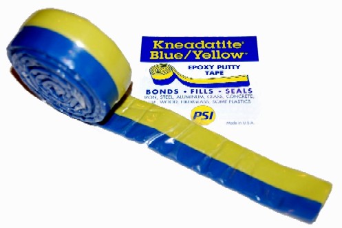 Kneadatite Green Stuff Blue/Yellow Two-Part Epoxy Putty Tape 1"x36" Roll (net wt. 3.5oz.)