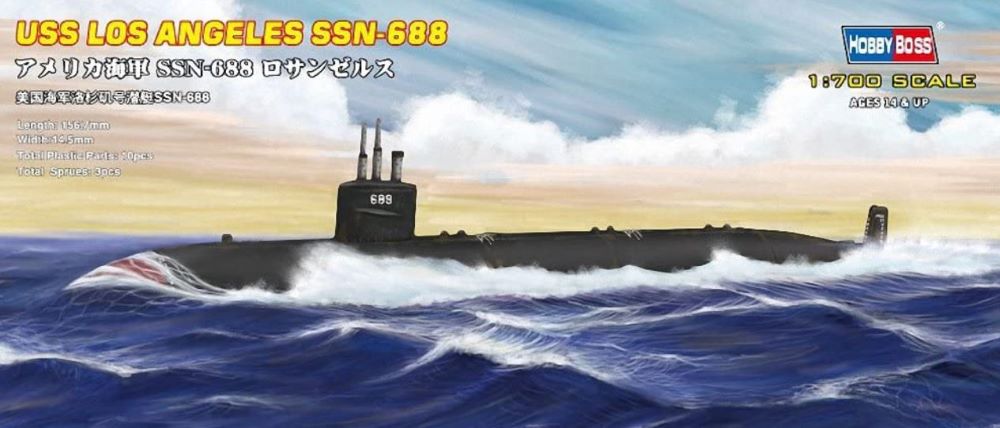 1/700 USS Navy Los Angeles SSN688 Submarine