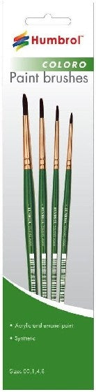 Coloro Paint Brushes Sizes 00, 1, 4, 8