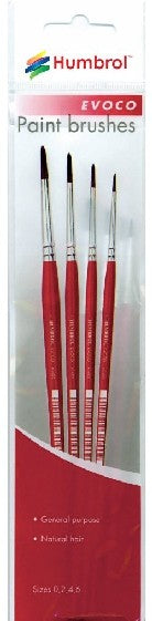 Evoco Paint Brushes Sizes 0, 2, 4, 6