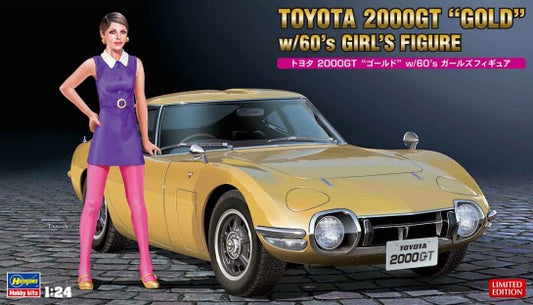 1/24 Toyota 2000GT Gold Car w/60s Girl Resin Figure (Ltd Edition)