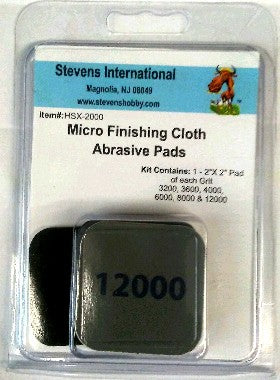 2"x2" Micro Finishing Cloth Abrasive Pads (6 diff grits/Blister Cd)