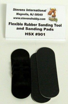 Flexible Rubber Sanding Tool w/3 diff Waterproof Sanding Pads (Bagged)