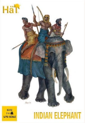 1/72 Indian Elephant (2 w/3 Figs)