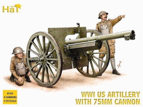 1/72 WWI US Artillery (48 w/4 75mm Cannons)