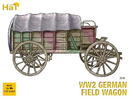 1/72 WWII German Horse Drawn Field Wagon (3 Sets)