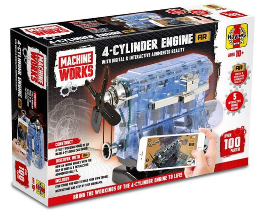 Visible Working 4-Cylinder Engine w/Electric Motor & Sound (7"h x 10.6"w x 5.5"d)