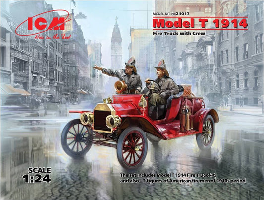 1/24 Model T 1914 Fire Truck w/2 Crew
