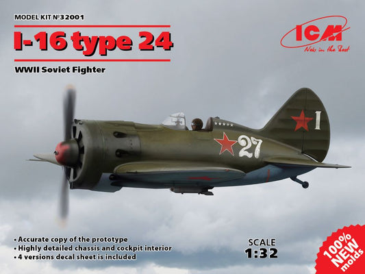 1/32 WWII Soviet I16 Type 24 Fighter