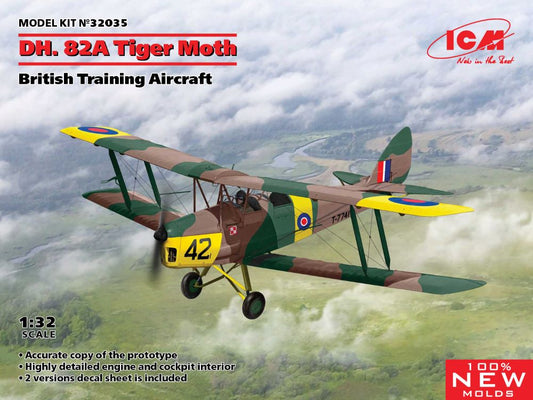 1/32 British DH82A Tiger Moth Training Aircraft