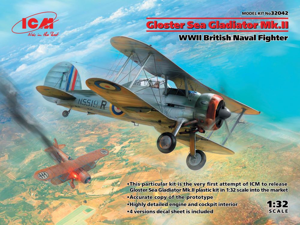 1/32 WWII British Gloster Sea Gladiator Mk II Naval Fighter