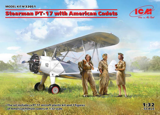 1/32 Stearman PT17 BiPlane w/3 American Cadets