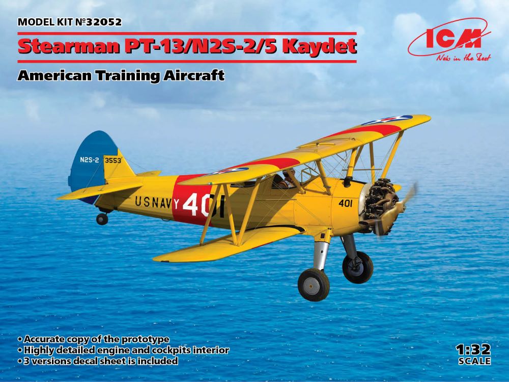 1/32 Stearman PT13/N2S2/5 Kaydet American Training Aircraft