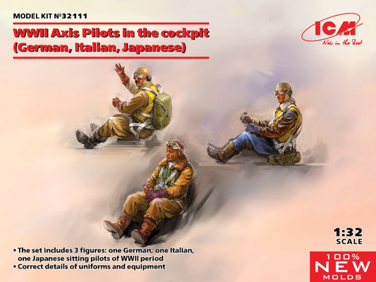 1/32 WWII Axis Pilots in the Cockpit (German, Italian, Japanese)