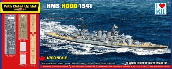 1/700 HMS Hood Battlecruiser 1941 w/Detail Up Set