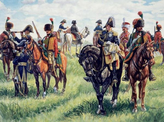1/72 Napoleonic War: French Imperial General Staff (21 w/13 Horses)
