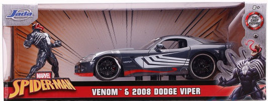 1/24 Marvel Spiderman 2008 Dodge Viper Car w/Venom Figure