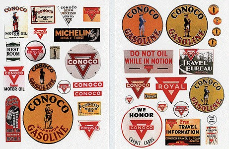 HO 1930-50's Vintage Conoco Gas Station Signs (38)