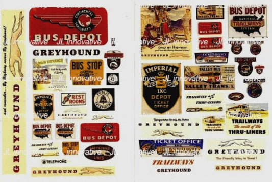 HO 1950's Vintage Bus & Bus Depot Signs (44)