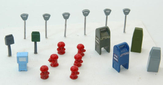 HO Main Street Scene Detail Accessories (19pc Set)