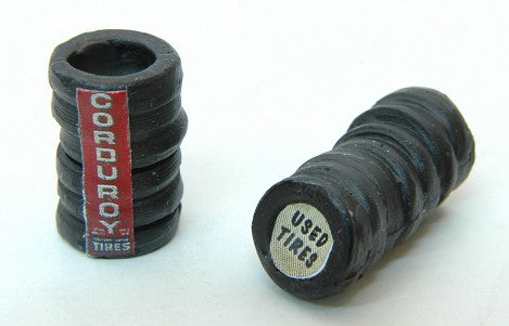 HO Custom Tire Stacks Corduroy & Used Tires