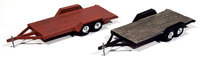 HO Vintage Wood Deck Tandem Trailer Metal Kit (2)