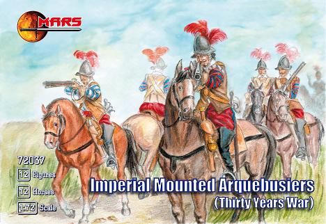 1/72 Thirty Years War Imperial Arquebusiers (12 Mtd)