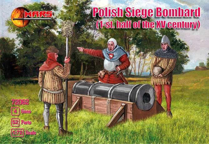 1/72 1st Half XV Century Polish Siege Bombard (24) w/Guns (4)