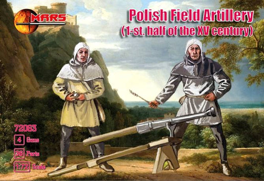 1/72 1st Half XV Century Polish Field Artillery (16) w/Guns (4)