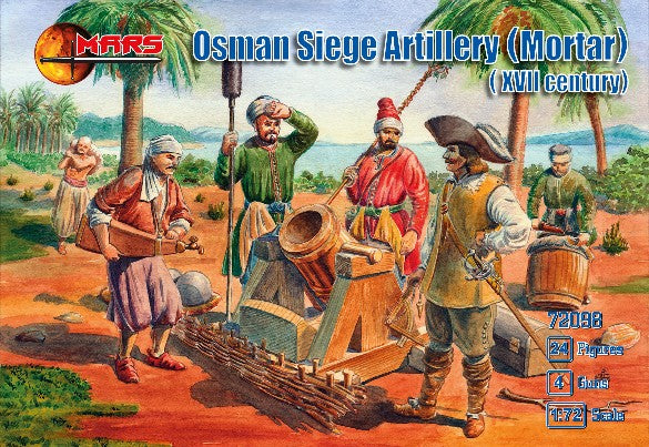 1/72 XVII Century Osman Siege Artillery (Mortar) (24) w/Guns (4)