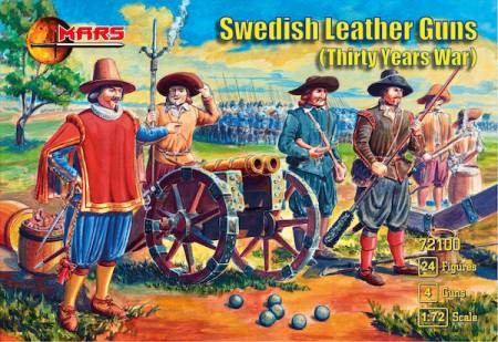 1/72 Thirty Years War Swedish Leather Guns (24) w/Guns (4)