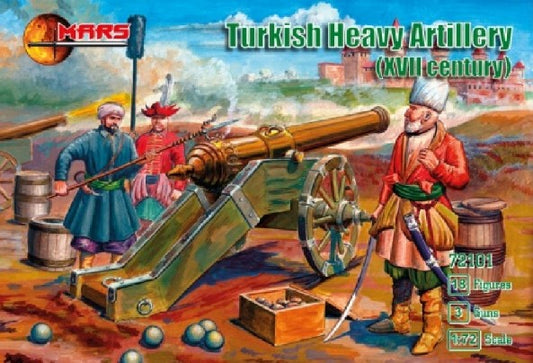 1/72 XVII Century Turkish Heavy Artillery (18) w/Guns (3)