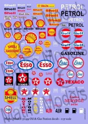 1/35 Oil & Gas Station Decals (Various Brands)